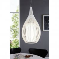 Eglo-RAZONI IP20 1 Light Pendant - Satin Glass Steel